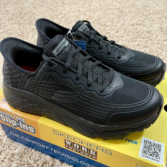 Skechers Men’s Slip-ins Max Cushioning Elite Slip Resistant Work Shoes, Size 9 - Picture 6 of 16